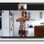 Woman doing Qigong via Zoom